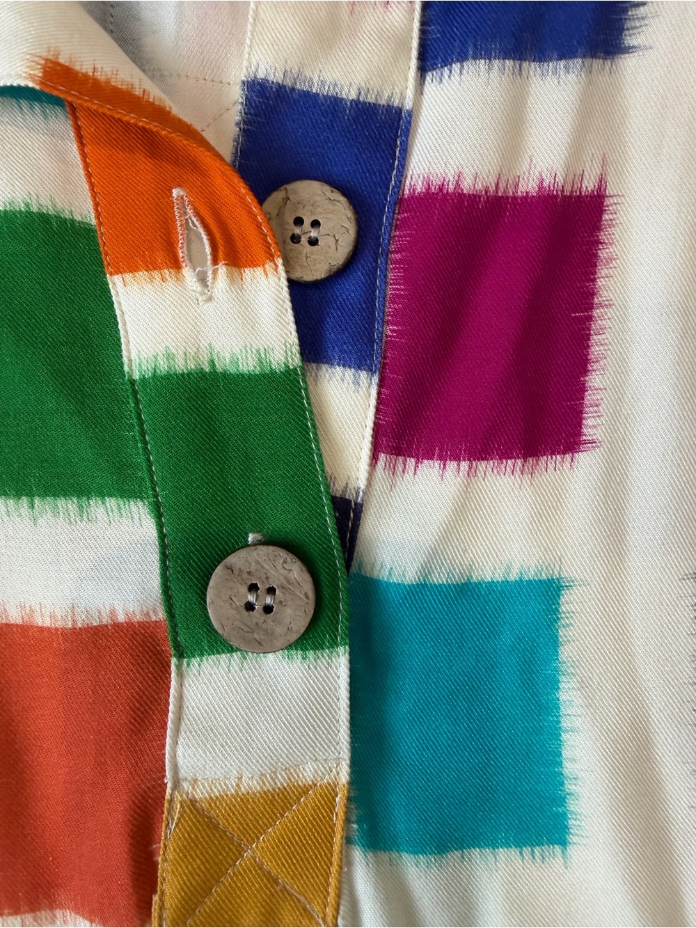 a la carte White Tunic with Multicolor Square Print - Picture 4 of 10